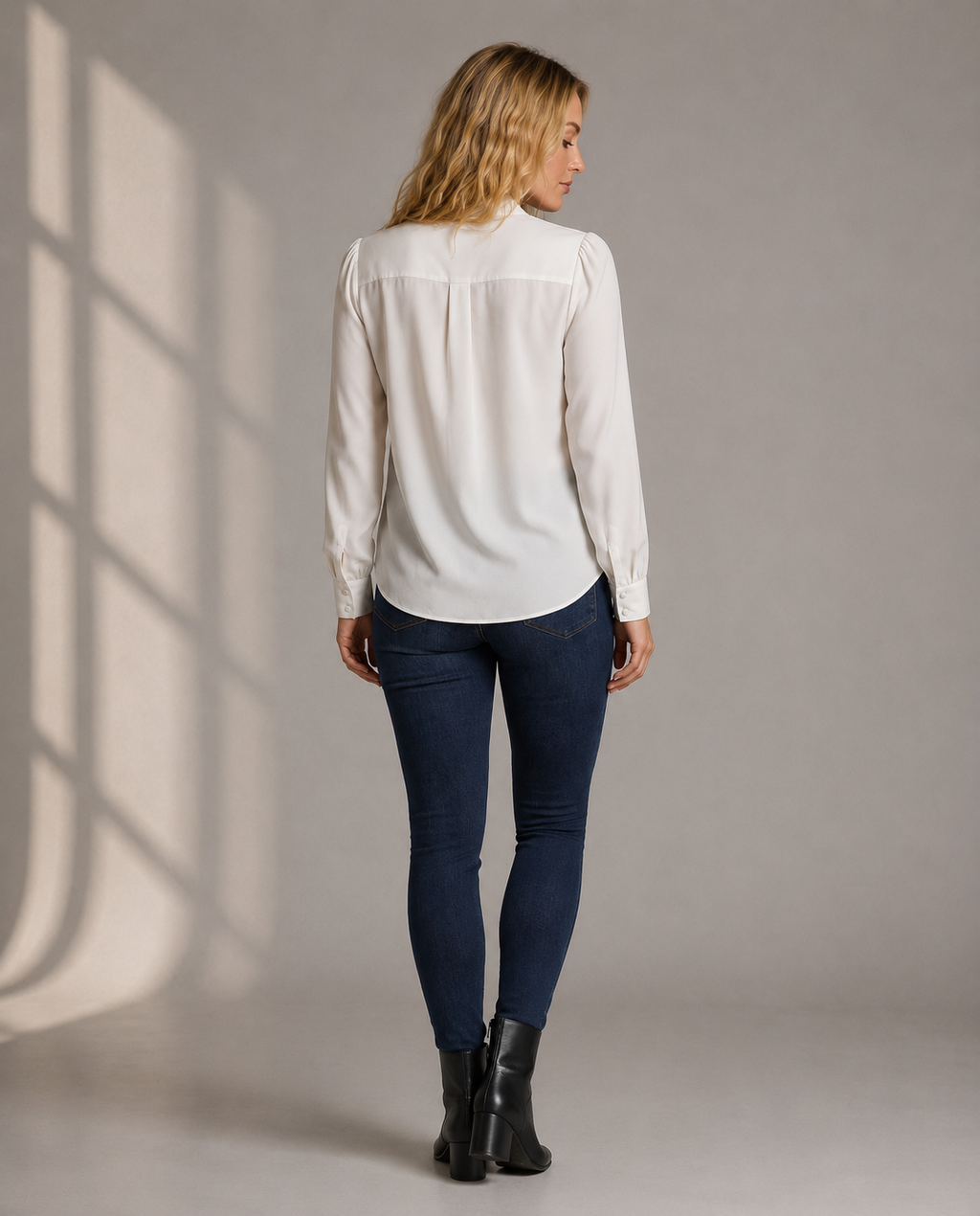 Elegant Button Detail V-Neck Blouse for Women