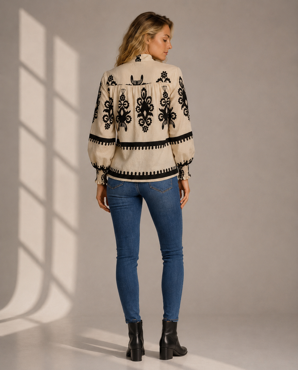 Elegant Embroidered Knit Sweater for Women