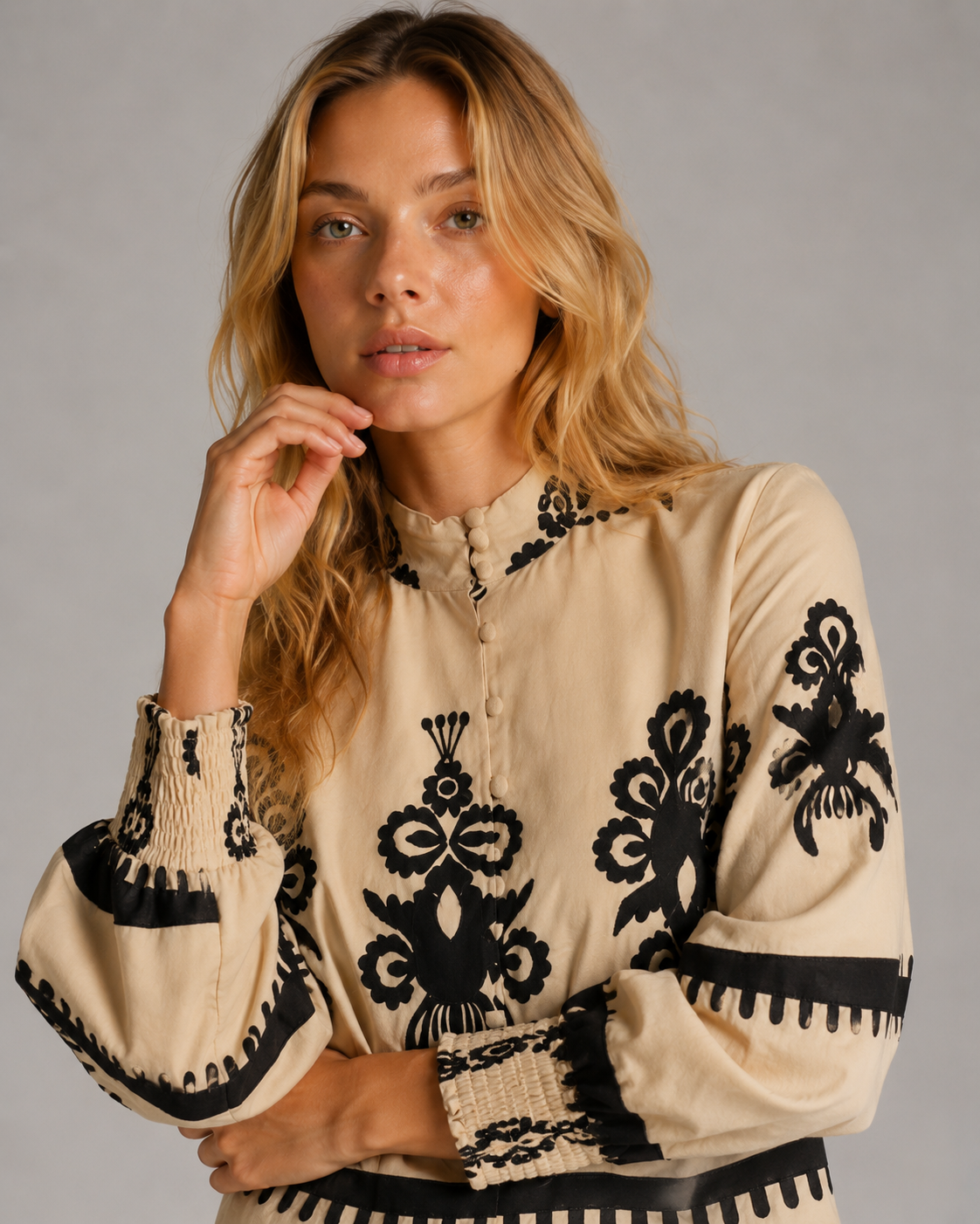 Elegant Embroidered Knit Sweater for Women
