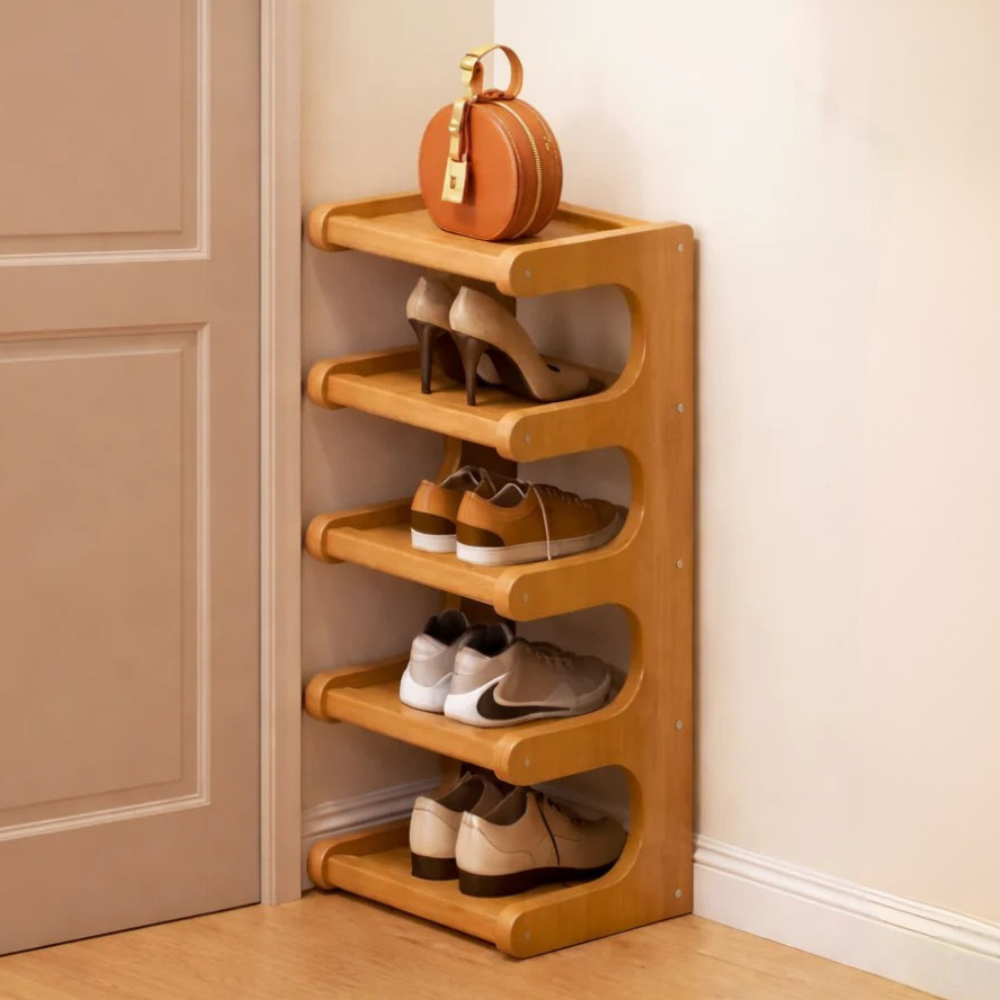 Scandinavian Bamboo Shoe Organizer - 2 to 6 Tier Storage | Ridorn-Shoe Storage-Ridorn