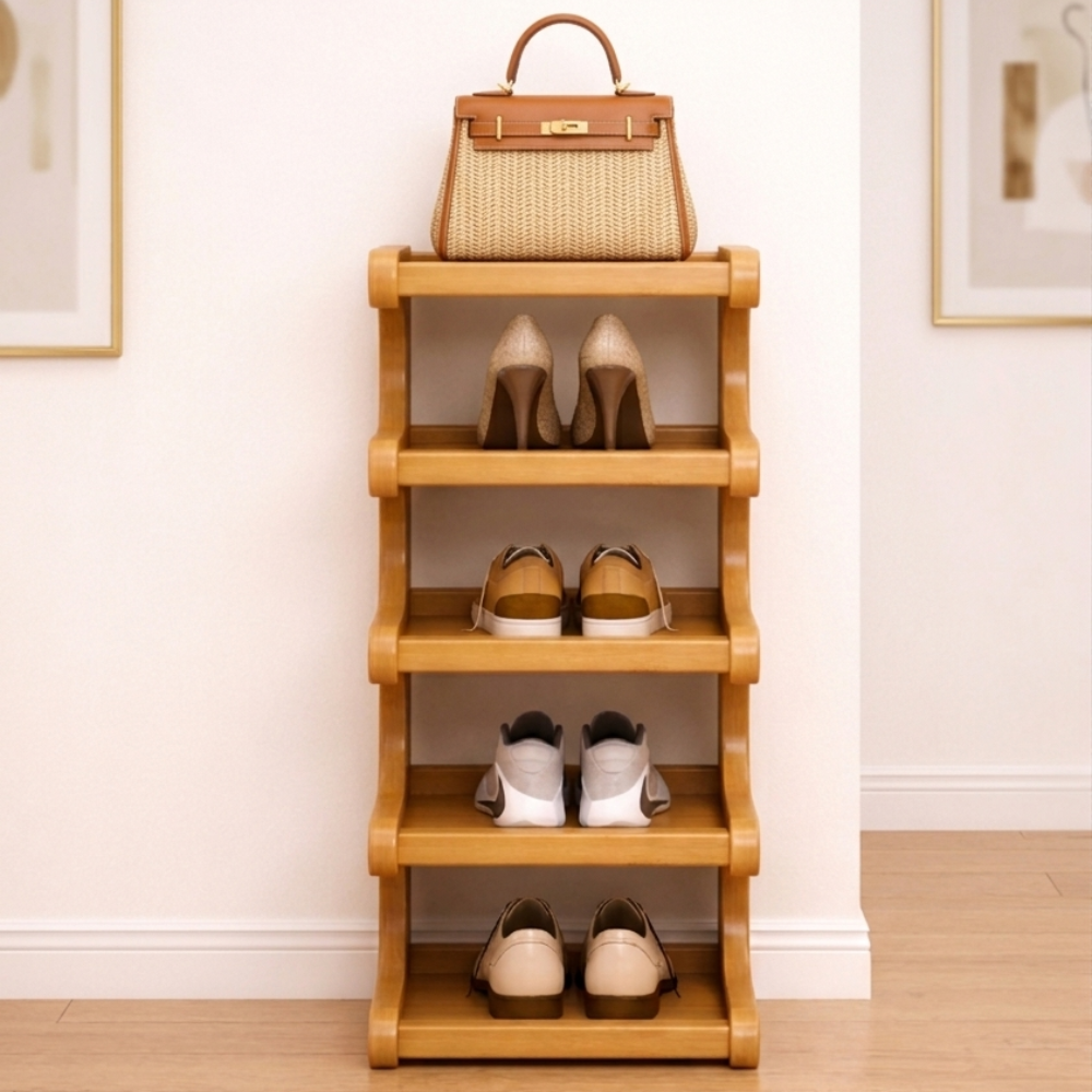 Scandinavian Bamboo Shoe Organizer - 2 to 6 Tier Storage | Ridorn-Shoe Storage-Ridorn