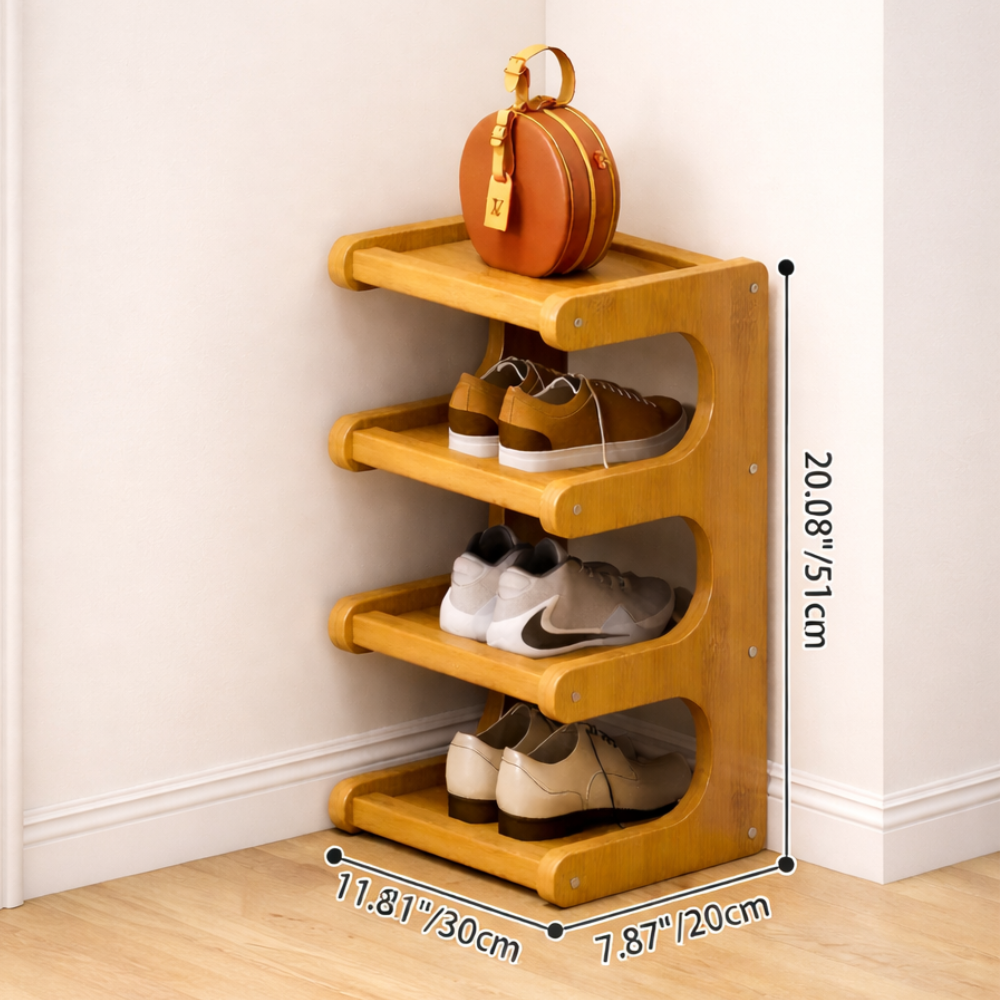 Scandinavian Bamboo Shoe Organizer - 2 to 6 Tier Storage | Ridorn-Shoe Storage-Ridorn