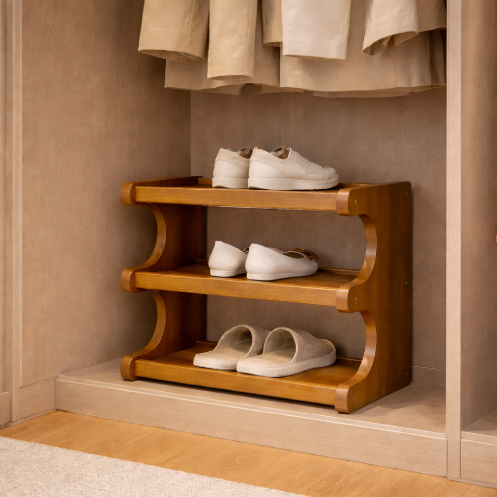 Scandinavian Bamboo Shoe Organizer - 2 to 6 Tier Storage | Ridorn-Shoe Storage-Ridorn