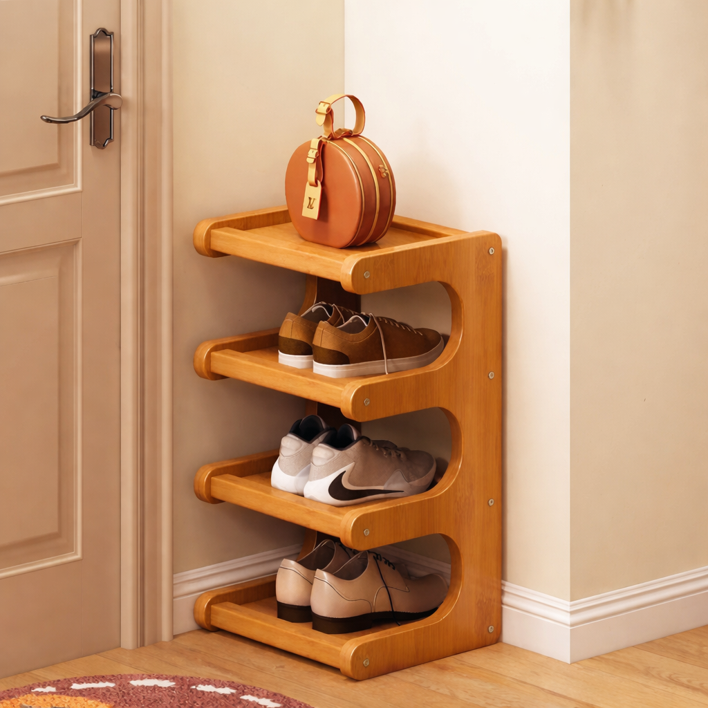 Scandinavian Bamboo Shoe Organizer - 2 to 6 Tier Storage | Ridorn-Shoe Storage-Ridorn