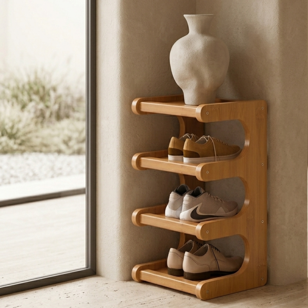 Scandinavian Bamboo Shoe Organizer - 2 to 6 Tier Storage | Ridorn-Shoe Storage-Ridorn